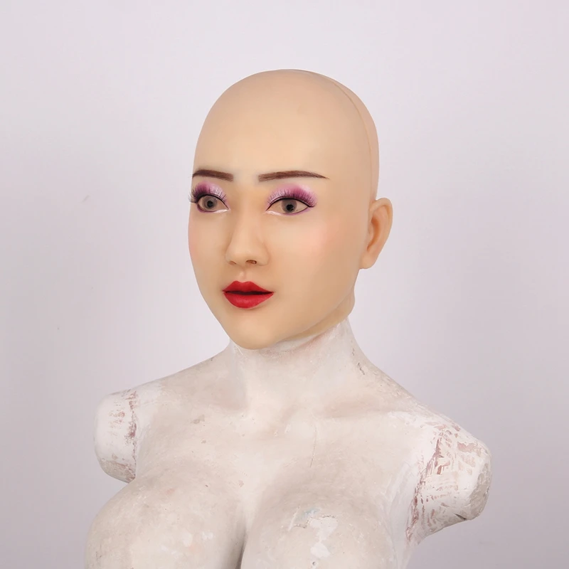 Maskerade Crossdresser Silikon Headwear weibliche Maske realistische For Transgender Drag Queen Halloween Cosplay