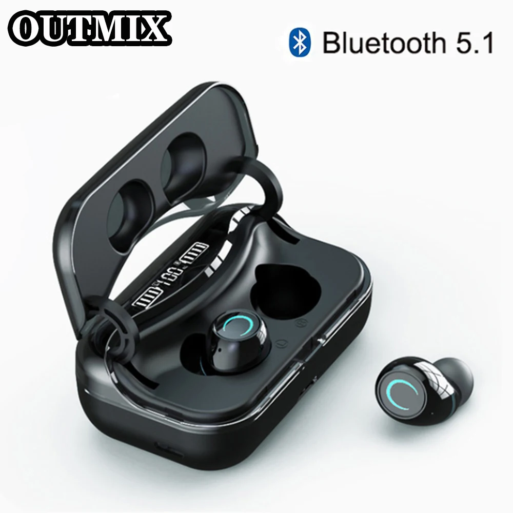 TWS Bluetooth 5 1 Wireless Earphone Touch free 9D Stereo Headphons HiFi IPX7 Waterproof Earbuds Headset with 1200mA Charging Box