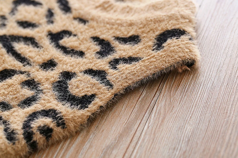 Baby Boys Girls Leopard Sweaters Sleeveless Pullovers Imitation Velvet Vest Autumn Winter Outwear 12M-4Y Pink Blue GW118
