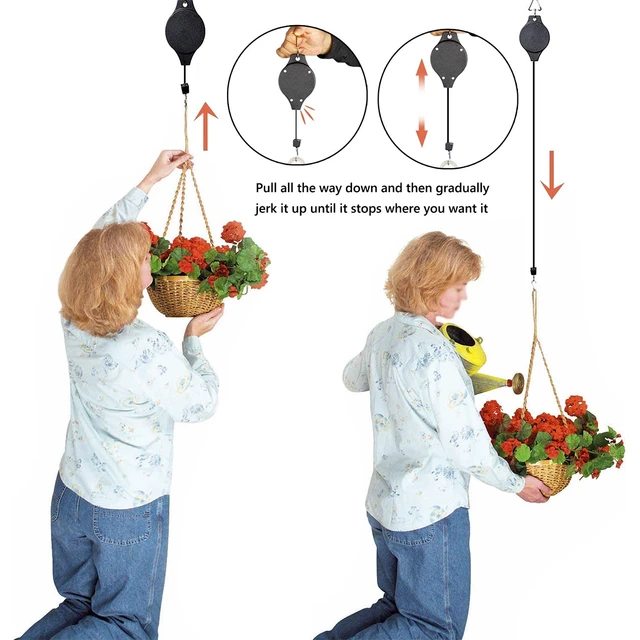Retractable Plant Hanging Basket Pulley With Hook 20 90cm Length For Garden  Lock Binder, Birds Feeder, Greenhouse From Yuansunvh, $8.79