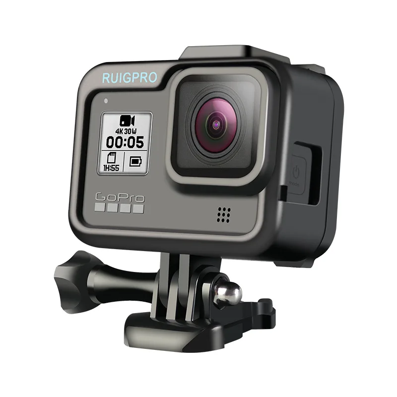 JINSERTA пластиковая защитная рамка чехол для GoPro Hero 8 черная Экшн-камера рассеивание тепла задняя крышка корпус крепление - Цвет: Black