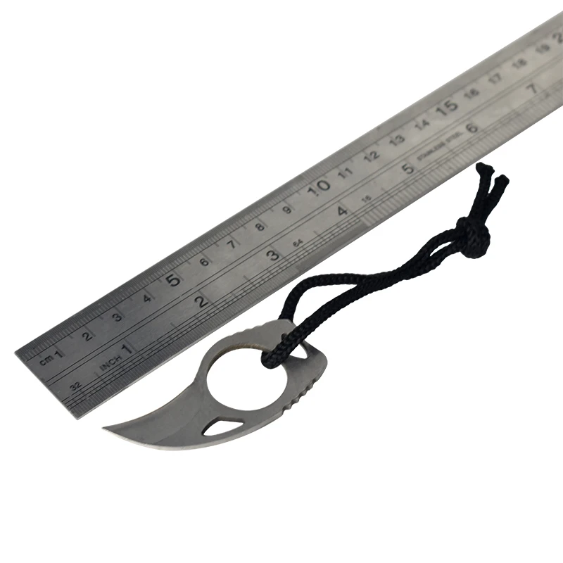 Portable Knife Outdoor Tool Survival Self defense Mini Claw Knife Leather Sheath Field Survival Defense personal Home knife