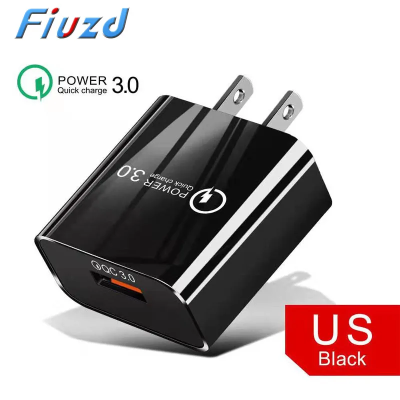 Fiuzd 18 Вт QC 3,0 USB быстрое зарядное устройство для телефона дорожный настенный адаптер 18 Вт QC3.0 FCP универсальный для Xiaomi iPhone samsung huawei EU штекер