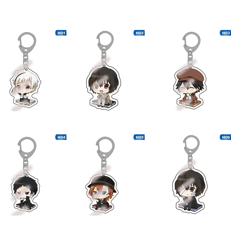 Bungo Stray Dogs Anime Bungou Stray Dogs Atsushi Acrylic Keychain 6 Styles Pendant Key Rings