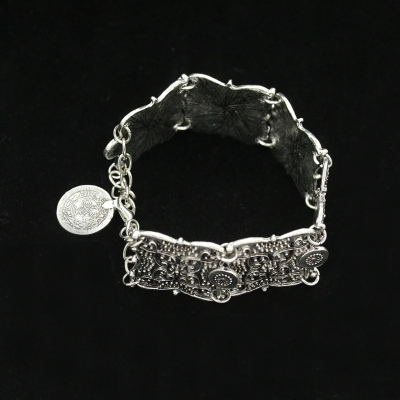 Винтажные модные богемные старинные монеты резные широкие браслеты турецкий