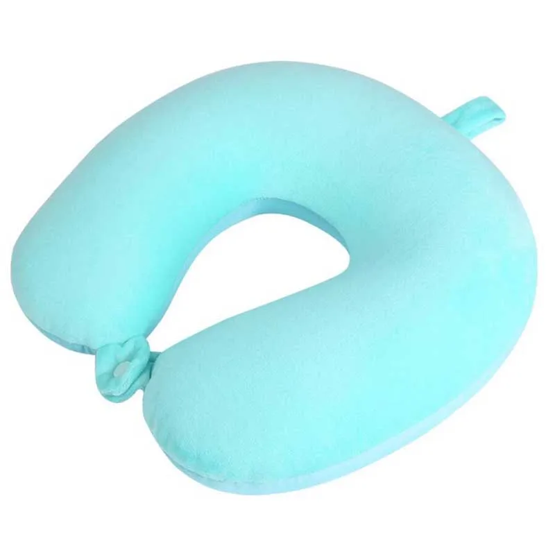 U-образная дорожная подушка для самолета с эффектом памяти, подушка для шеи, аксессуары для путешествий, удобные подушки для сна, домашний текстиль - Цвет: blue foam B