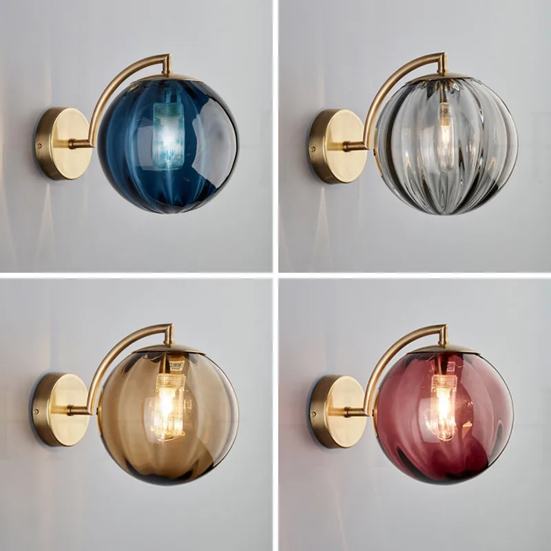 Vintage Glass Ball Loft Wall Lights Sconce Aisle Bar Lights Wall Lamp Decor 15cm 