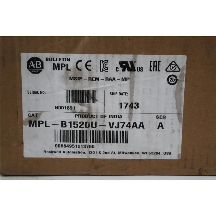 Allen Bradley MPL-B1520U-VJ74AA/Kinetix инвертор рабочий серводвигатель переменного тока 0.27kW