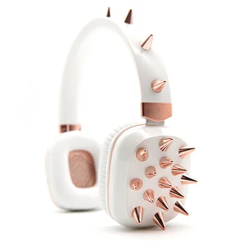 

Bluetooth 5.0 Headset Wireless Stereo Rivet Headphone with Mic for Computer Mobile Phone Wireless Punk Style Headphones