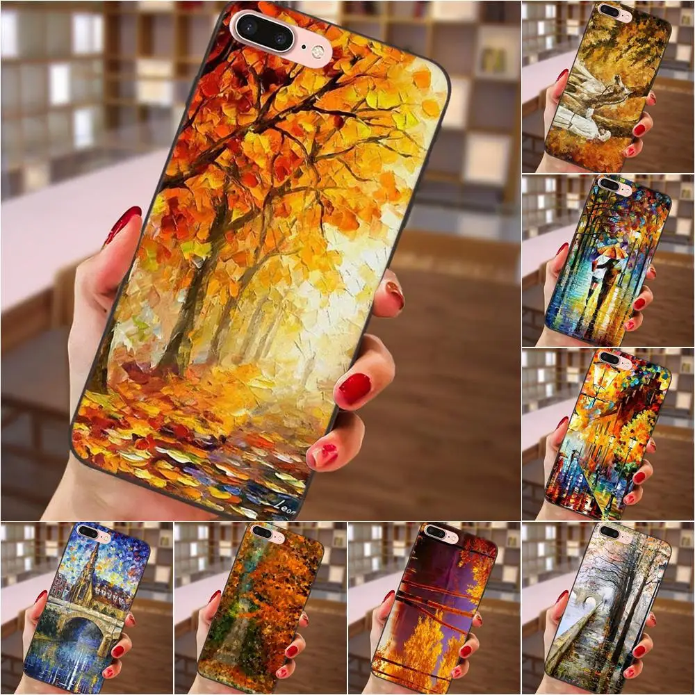 Осенняя уличная картина маслом для samsung Galaxy Note 4 8 9 S3 S4 S5 S6 S7 S8 S9 S10 Edge Plus Lite I9080 G313