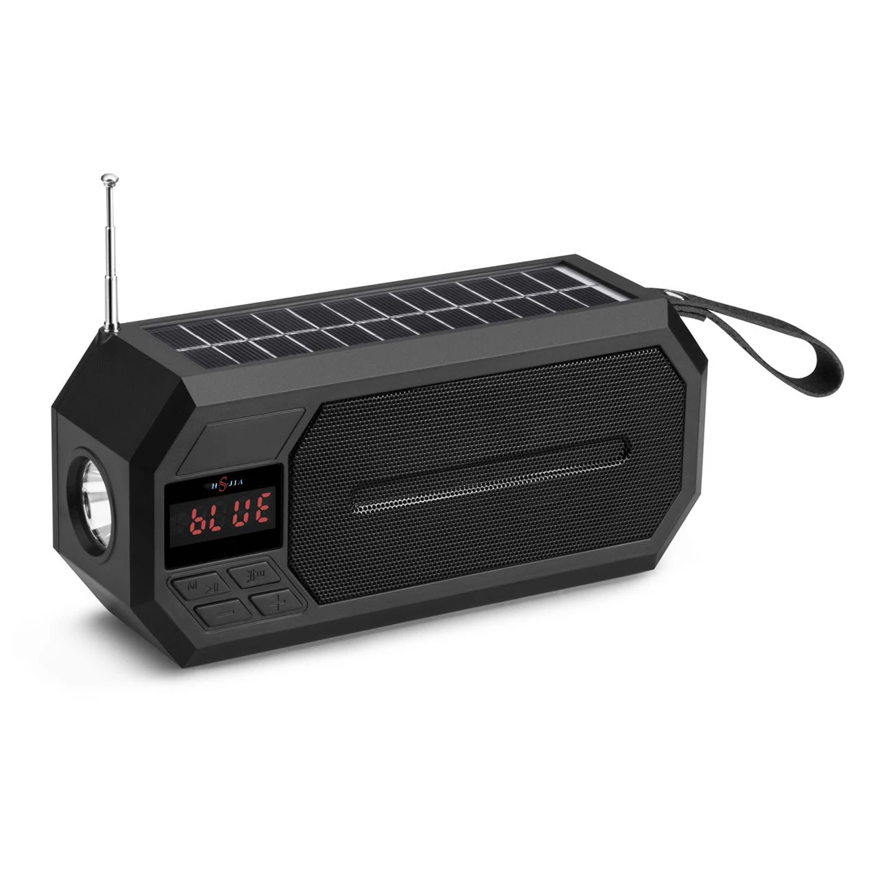 

Portable Mini Bluetooth Speakers Solar Rechargeable led Torch Flashlight with FM Radio MP3 Player