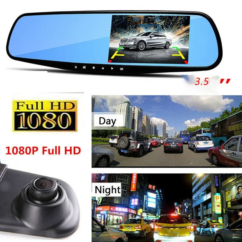 

Car Rearview Mirror Driving Recorder 3.5 Inches 1080P Full Hd Drive Recorder Stream Rearview Mirror