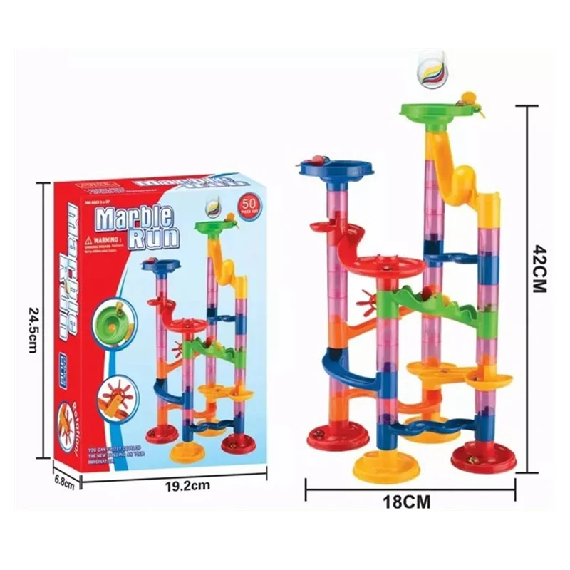 Детская одежда на рост 80, 105/109 шт набор Мрамор работает трубопровода гоночной трассе рулон мяч 3D строительные блоки игрушки подарки для детей детская одежда - Цвет: 50PCS