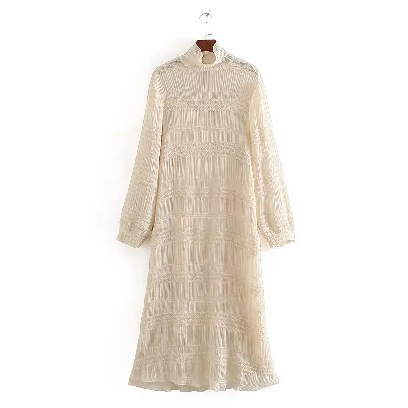 

2020 chun xin Products in Europe And American Style WOMEN'S Dress Long Sleeve Sequin Decoration Pleated Dress A8es9533