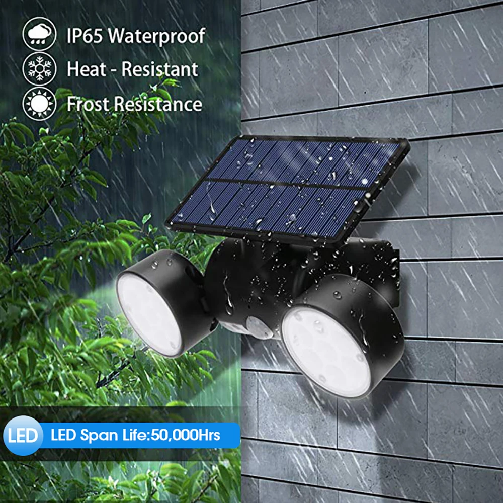 Mpow Waterproof IP65 Solar Lights Outdoor 30 LED 360 Degree Rotatable Dual Heads Security Lights Solar Motion Spotlights Lights