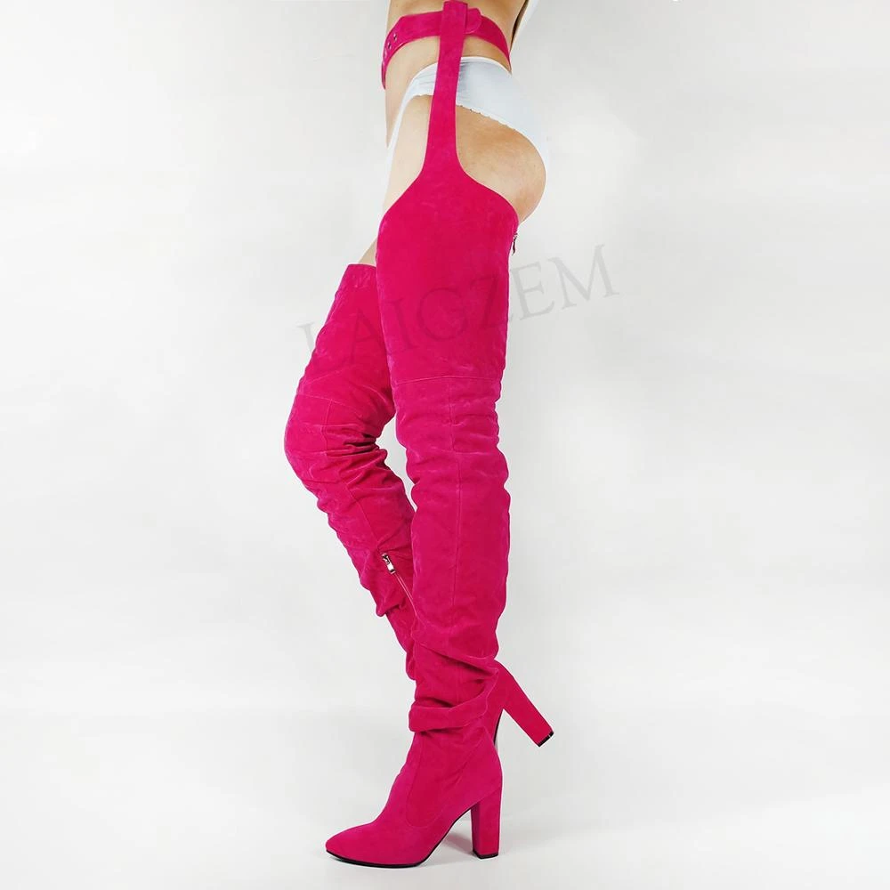 thigh high boots with waist belt plus size