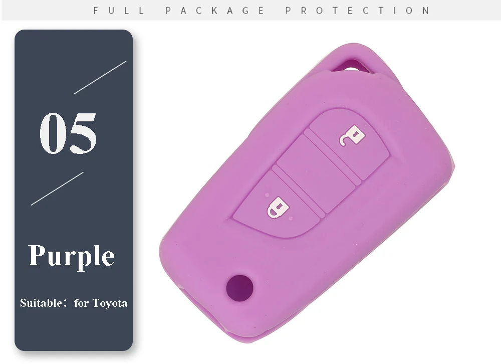 Keyforkess 30pcs 2 BTN custodia protettiva per chiave in Silicone per Toyota Auris Corolla Avensis Verso Yaris Aygo Scion TC IM Camry RAV4 - He336d3b6d0934b14b7449ad7598c566f1