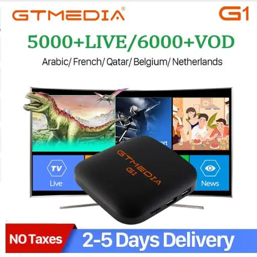 GTmedia G1 Android 7,1 Смарт iptv-приставка Испания S905W 1G DDR3 8G EMMC ROM Декодер каналов кабельного телевидения 4K 3D H.265 Wifi медиаплеер приемник