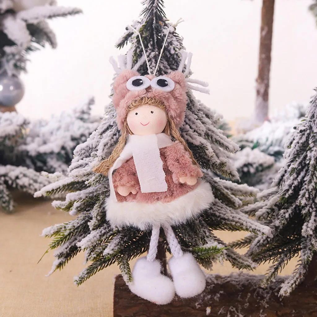 Новогодние украшения, игрушки на рождественскую елку, Рождественский плюшевый ангел, подвеска, Детская милая кукла, Рождественская елка, подвеска, керст, подвеска