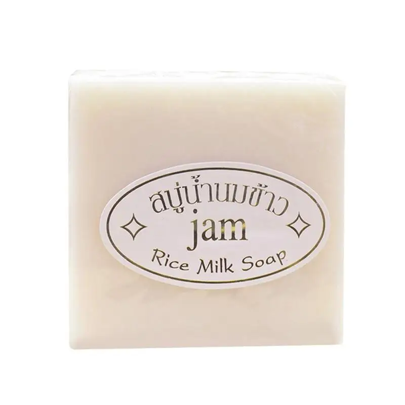 Handmade Rice Soap Thai Jasmine Rice Collagen Vitamin Skin Whitening Bathing Oil Control Moisturizing