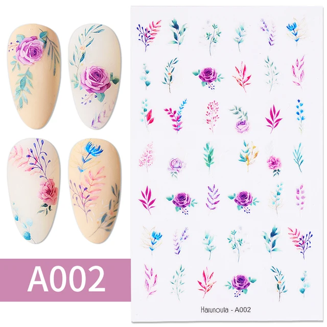 1PC Heart Love Design 3D Nail Sticker English Letter stickers Face Pattern Trasnfer Sliders Valentine's Day Nail Art Decoration 3d-A002