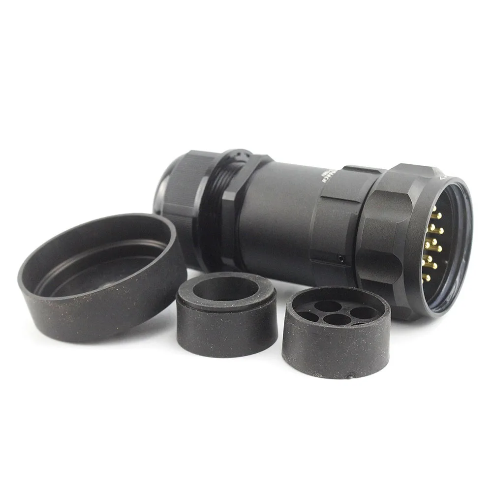 Socapex 19핀 수/암 커넥터 M40 19-28mm 케이블 글랜드 금도금 황동 핀(사전 설치됨)