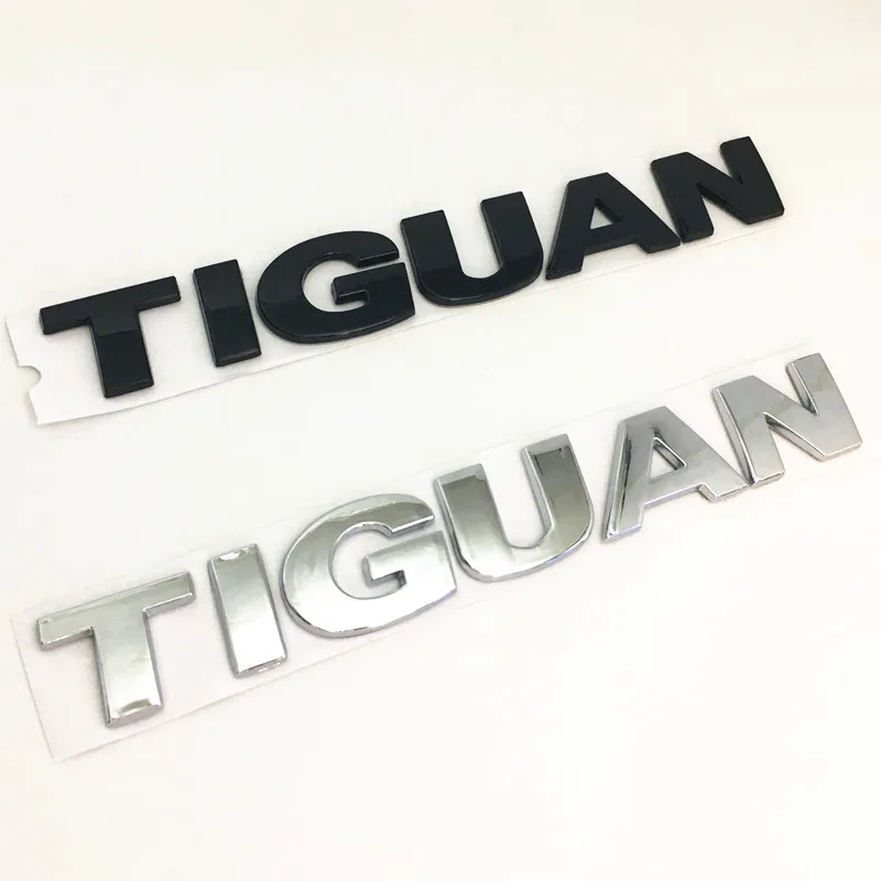 Черный/серебристый TIGUAN автомобильный задний бампер багажник Английский алфавит буквы эмблема наклейка значок наклейка логотип для автомобильного стайлинга авто аксессуары