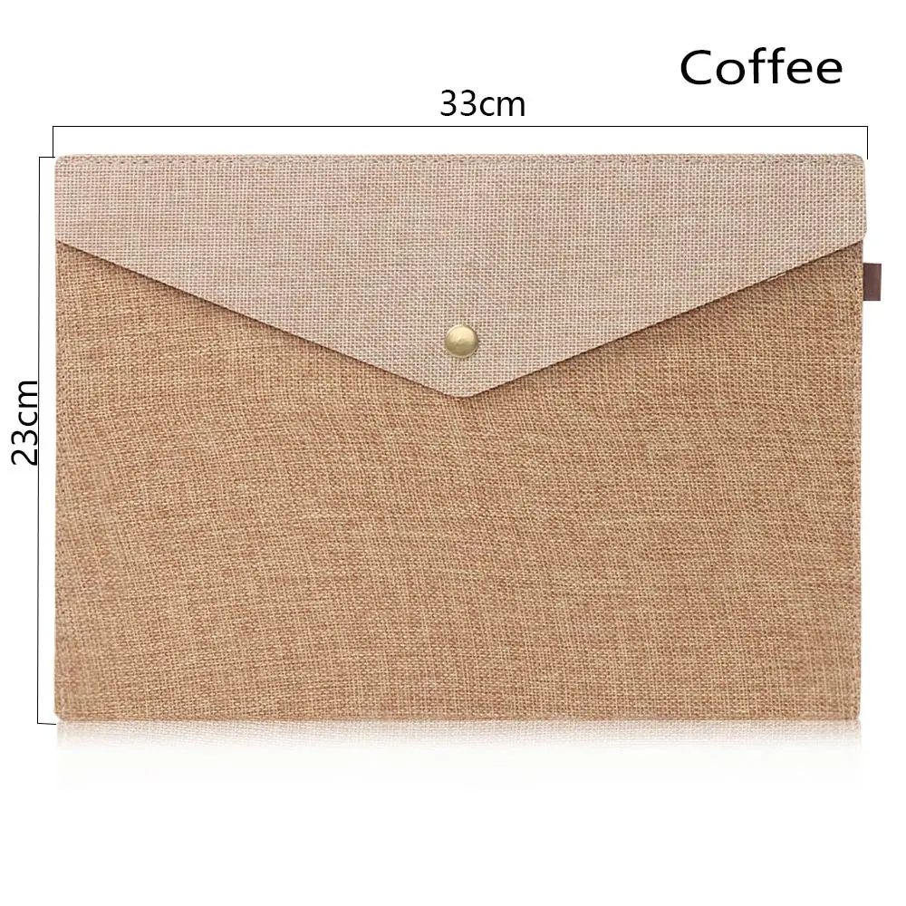 coffee L A4/A5 простая элегантная сумка для документов большой емкости, имитация льна, холщовая войлочная сумка, портфель, папки для файлов, Офисная школьная поставка - Цвет: coffee L