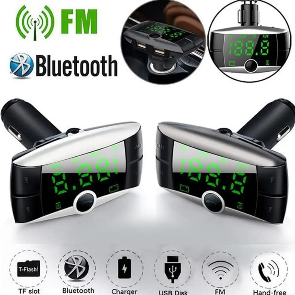 Автомобильный комплект беспроводной гарнитуры Bluetooth FM передатчик ЖК MP3 плеер USB