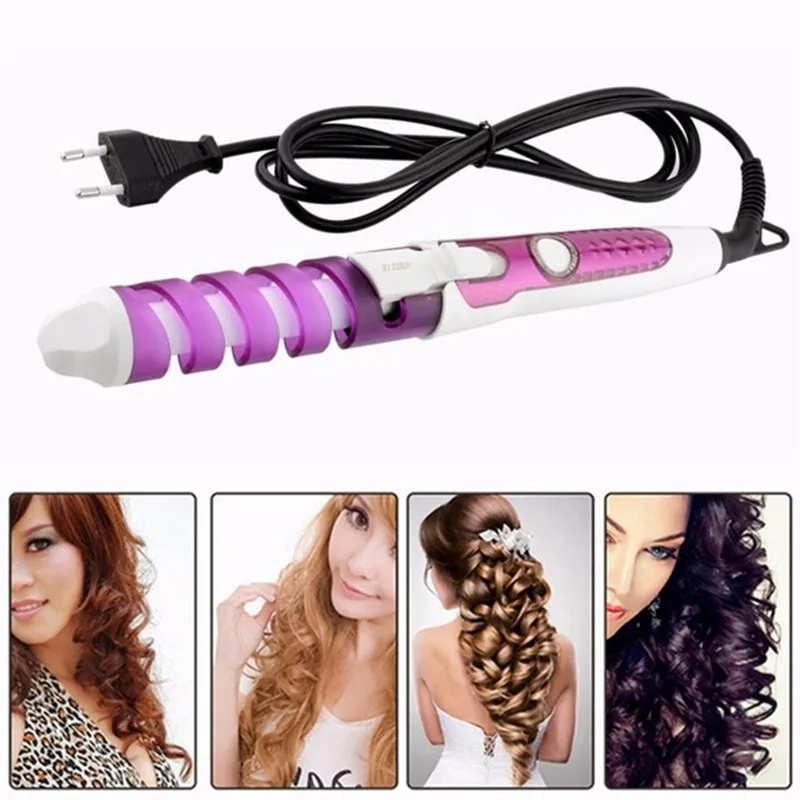 

New Fashion Magic Elegric Spiral Hair Curler Roller Professional Ceramic Hair Styling Tool Curling Iron Wand