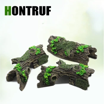 

Fish tank decoration aquarium landscaping simulation bark fish and shrimp shelter cave aquarium landscaping simulation bark hole
