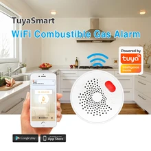 

Tuya Smart Combustible Gas Detector Sensor Wifi LPG Natural Gas Methane Marsh Gas Leak Sensor APP Control With Buzzer Beep Alarm