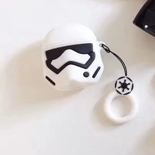 Горячая Распродажа 3D brave black warrior Yoda master Bluetooth беспроводная гарнитура Набор силиконовая гарнитура для airpods защитные противоударные чехлы - Цвет: B