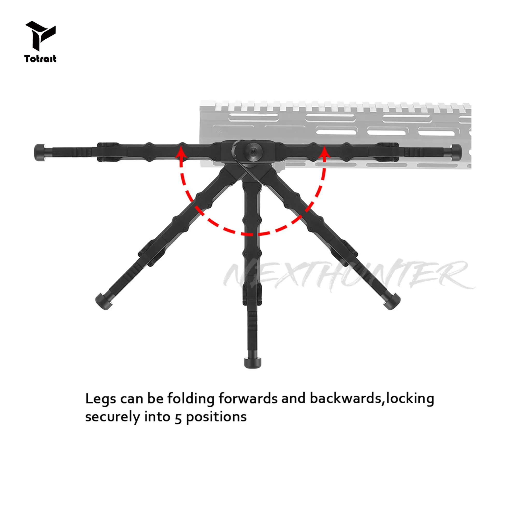 

TOtrait Mlok Bipod Aluminum Alloy Material M-LOK High-End Quality V9 Tripod Two-Piece Bipod