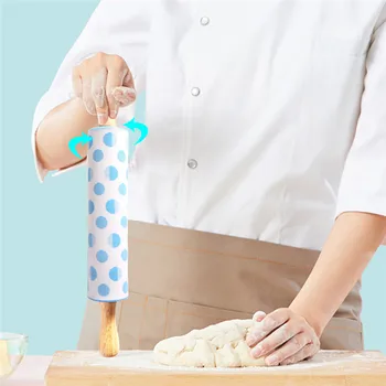 

Food Grade Silicone Rolling Pin Pastry Dough Flour Stick Dumpling Skin Rolling Pin Kitchen Baking Cooking Tools