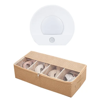 

2 Pcs Accessories: 1 Pcs Transparent Shoe Box Non-Woven Foldable Shoe Organizer & 1 Pcs A09-2 Smart Home LED Night Lamp