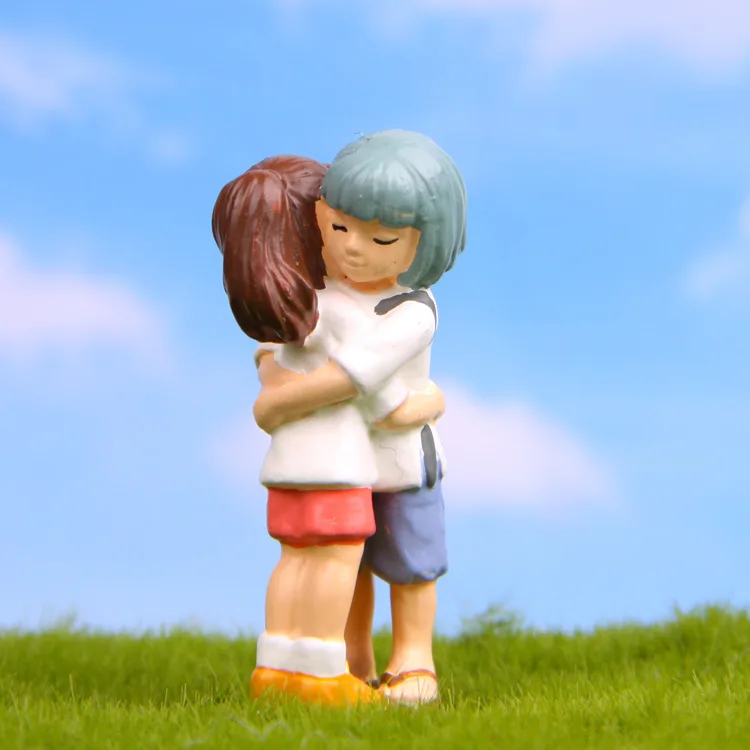 Креативная самодельная фигурка Kohakunushi Hug Chihiro Anime Totoro из смолы украшение для пар 5 3
