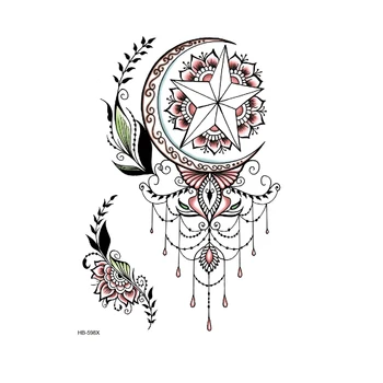 

Moon Crown Waterproof Temporary Tattoo Sticker Tatuajes Lotus Tatoo Sleeve Henna Tattoo Decals Body Art cheap stuff stickers