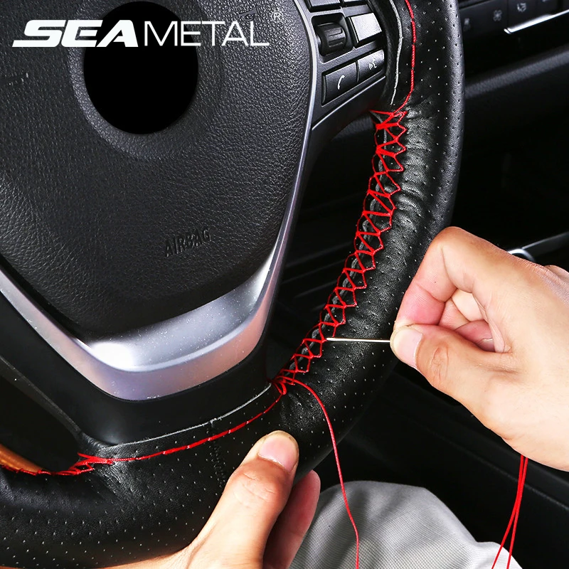 Genuine Leather Car Steering Wheel Cover for Universal Fit