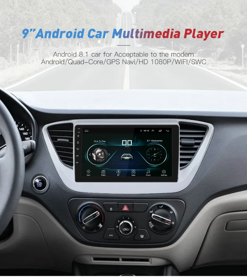 Автомагнитола Essgoo 2 din Android для hyundai Verna- Автомагнитола Центральная мультимидия видеоплеер Авто Стерео gps навигация