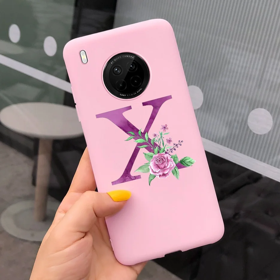 Cute Soft TPU Shockproof Phone Bumper Case with 26 Letters Design
