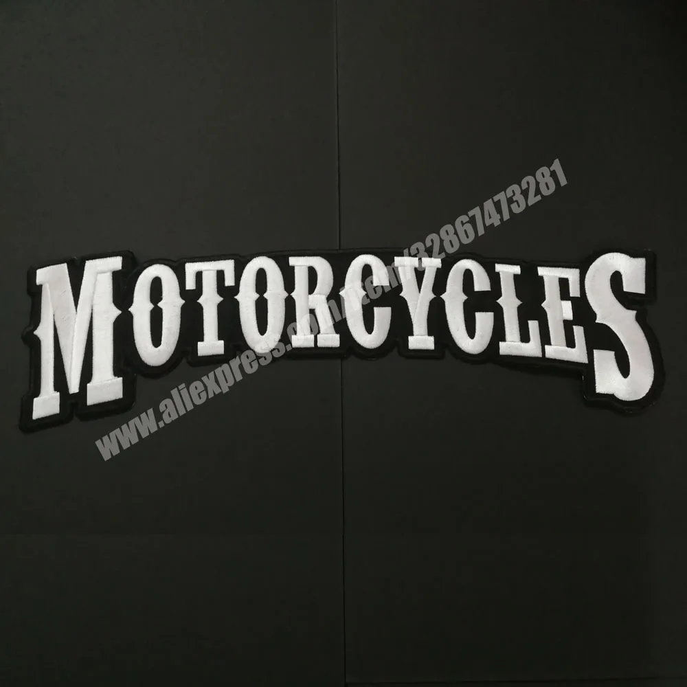 

Motorcycles Patches badges Bottom Rocker Embroidery Twill Biker Iron On Clothing Patches for Jacket Motorcycle clothing stickers