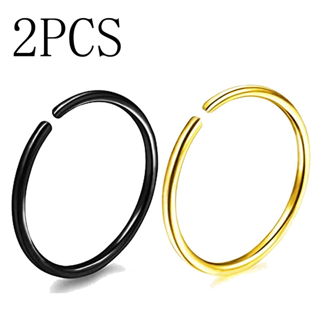 20G 0.8mm Thin Fake Nose Ring Septum Helix Nostril Piercing Labret Lip Fake Piercing Titanium Cartilage Fake Earrings Hoop