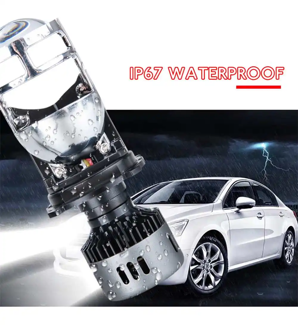 G9 H4 светодиодный фары с объектив Мини-проектора Hi/Lo луч лампы 60 Вт 9600LM 6500K белый для автомобиля мотоцикла