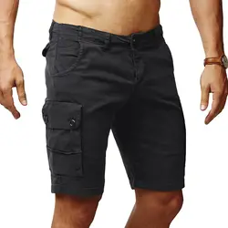 Мужские шорты брюки летние повседневные Модные Спортивные На молнии армейские стильные однотонные штаны 2019