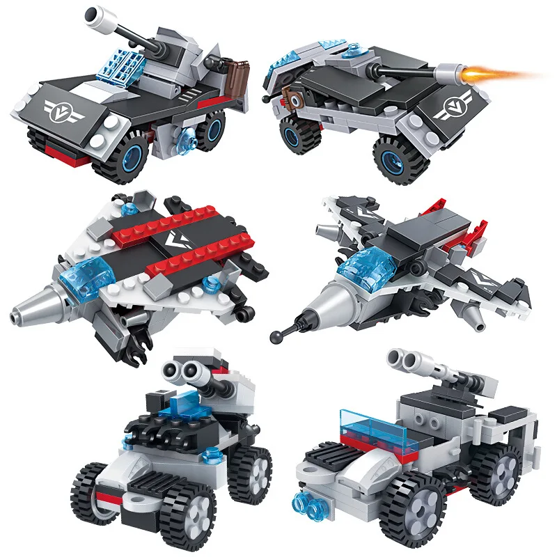 

Cogo Building Blocks Fit Warships Robot 8-in-1 Sea And Air Combat Team Assembled Toys 13020