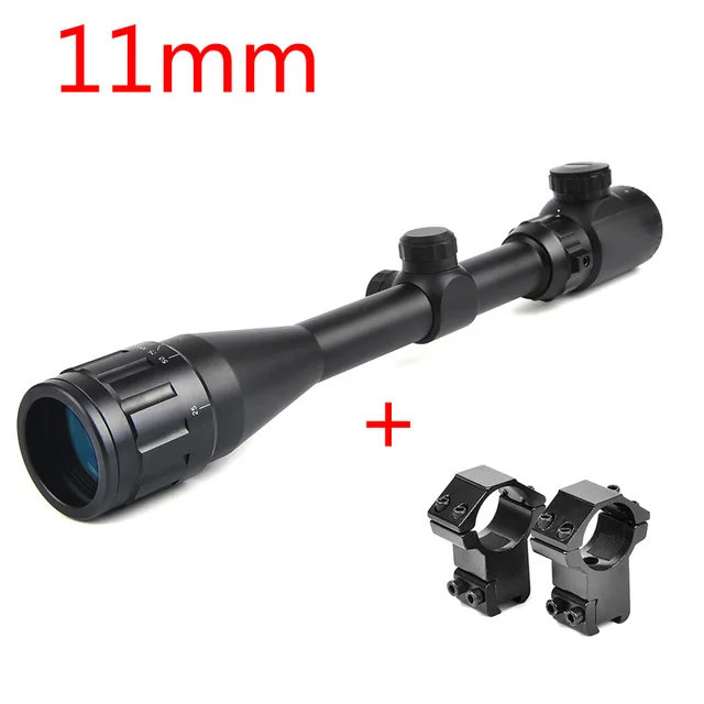 Золотой 4-6x40 охотничий прицел с подсветкой QQ09 фонарик оптика винтовка скопезе для страйкбола воздушные пистолеты снайперская винтовка прицел Chasse - Цвет: Золотой