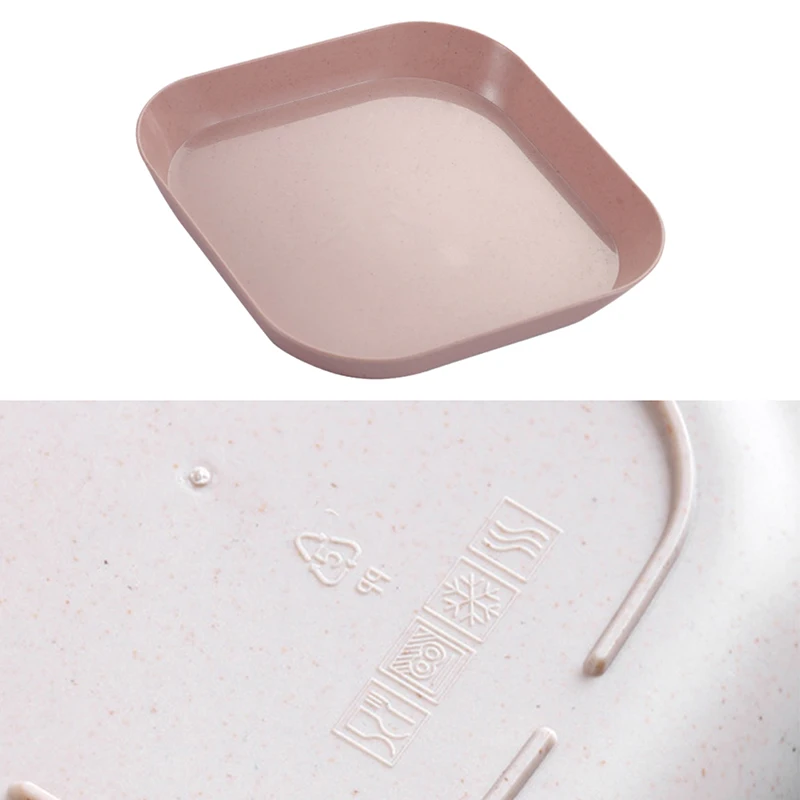 Wheat Straw Plate Tray Lunch Dinner Dessert Fruit Spit Bone Dish Home Snack Dim Sum Plate Plastic Kitchen Tableware