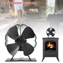 Fireplace Fan 125*80*110mm Anodized Aluminum Stove Fan Mini 5 Blades Heat Powered Stove Fan For Wood/Log Burner Fireplace