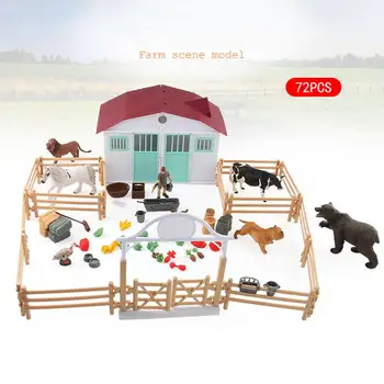 

Farm House Building Game Simulation Model Children Kids DIY Fence Stall Play Toy